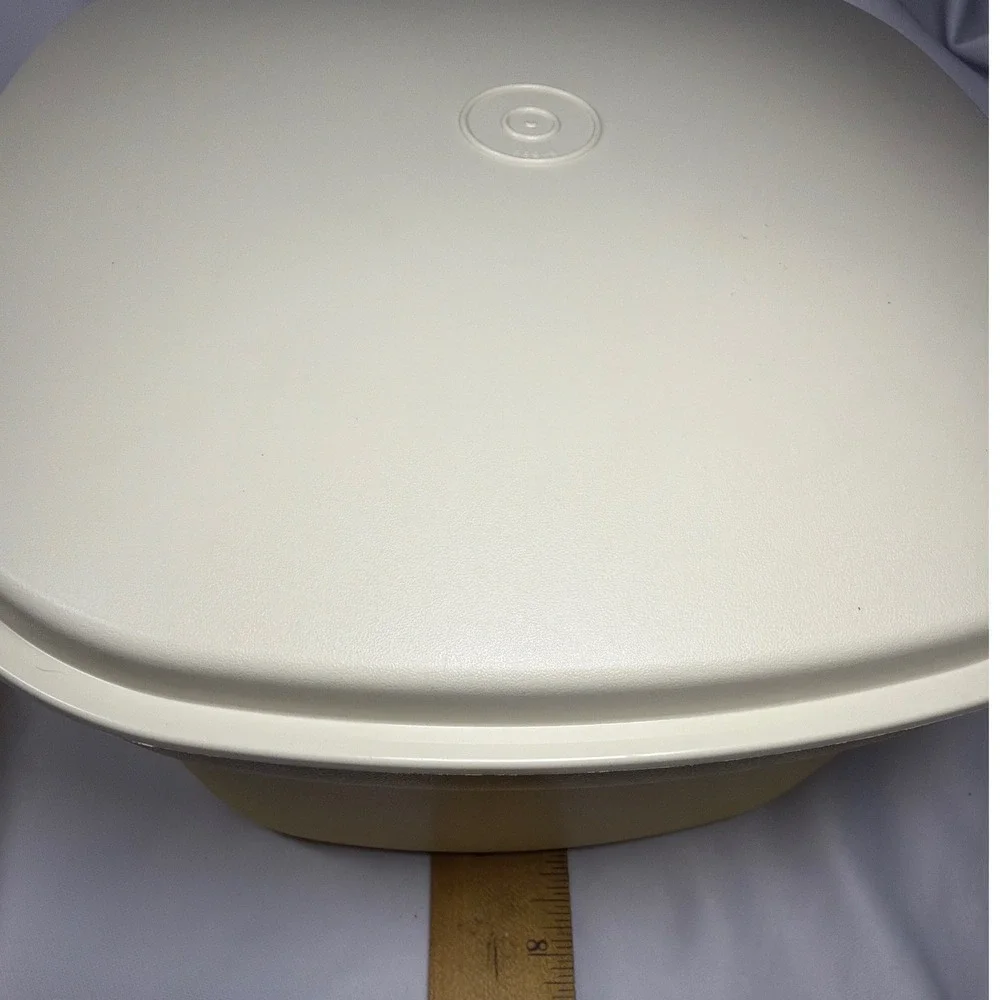Tupperware Vintage Multi Server Steamer Set Large Yellow Cream Plastic Retro